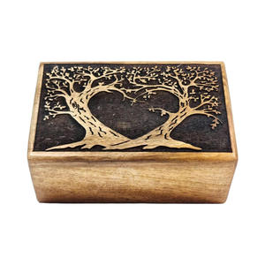 Cheap Handmade Wooden Keepsake <b>Box</b> for Jewelry, Trinkets, Accessories and Precious <b>Memories</b> with Rustic Antique Style - Product Image 1