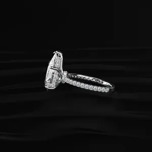 แหวนหมั้นคอลเลคชั่นใหม่ Royal Collection Pear Hidden Halo แหวนเจ้าสาว เครื่องประดับเจ้าสาว แหวนสัญญา แหวนวันครบรอบ ความใสระดับ VVS-VS - Product Image 3