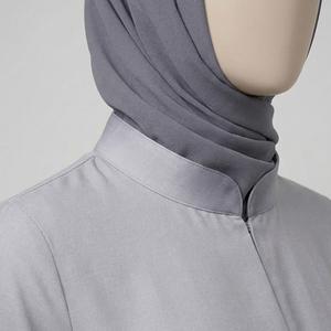 Wholesale Modest Solid Vintage Straight Long Sleeve Chiffon Natural Waistline Silk Washable Eco-Friendly Dubai <b>Abaya</b> Muslim - Product Image 6