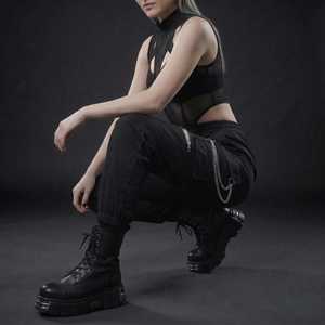 Women's High Waist Cargo Pants Loose Fit Full Length Solid Color With Pockets <b>Drawstring</b> Closure Streetwear Autumn Wear - Product Image 3