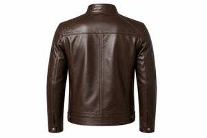 Custom Men's Dark Brown Genuine Sheepskin Leather Eco-Friendly Windproof Streetwear Biker Cafe Racer Quilted Motorcycle <b>Jacket</b> - Product Image 5