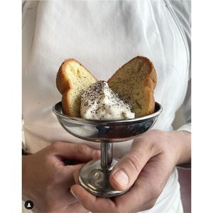 Tazón de Acero Inoxidable de Lujo para Helado, Postre, Ensalada y Frutas, con Pedestal, para Hoteles y Restaurantes - Product Image 2