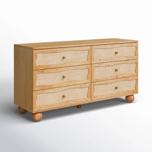 Teak Wooden Frame Material Rattan Table with Six <b>Drawers</b> for Living Room Home Furniture Decoration and Hotel Furniture - Product Image 2