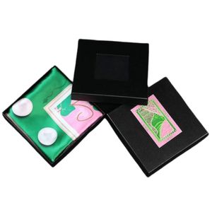 Écharpe AKA rose et verte en satin, écharpe de mode douce et légère, châle pour le cou de la sororité grecque pour femmes, toutes saisons - Product Image 4