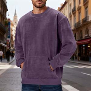 Sudadera de Manga Larga para Hombre, Estilo Vintage, Lavado Ácido, Personalizada OEM, de Gran Tamaño, con Bolsillo, para Deporte - Product Image 2