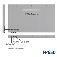 Monitor Industrial para Exteriores de 65 Pulgadas, IP67, para Ambientes Hostiles, Pantalla LCD con Cristal AG Antirreflectante, 16.7 Millones de Colores, Atenuación Automática, IR, DP/SDI