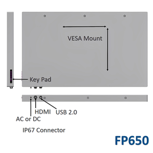 Monitor Industrial Marino con Pantalla Táctil IP67 Resistente al Agua (PCAP/Resistiva), Atenuación Automática, Control Remoto IR, Carcasa de Aluminio - Product Image 3