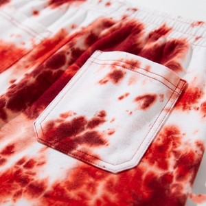 Pantalones Cortos de Verano para Hombre con Estampado Tie Dye Rojo, Estilo Urbano, Cintura Elástica, Casuales, Ligeros, Transpirables, Fabricación OEM Personalizada - Product Image 4