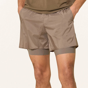Service OEM en gros – Shorts de sport personnalisés pour hommes, couleur unie, en tissu peigné coupe-vent, séchage rapide, respirant, taille mi-élastique - Product Image 2