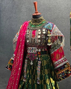 Afghan Wedding Dress for Bride Handmade Traditional Bridal Dress Cultural Wedding Outfit Lace Natural <b>Button</b> Maxi Length Casual - Product Image 3