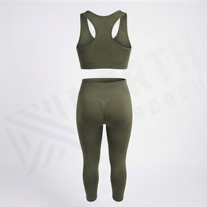 Custom Made Premium Yoga Set Workout Womens <b>Low</b> MOQ Gym Wear Latest Fashion Activewear Wholesale Clothing Customized - Product Image 2
