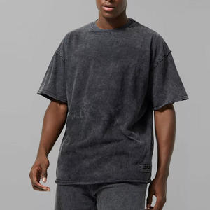 T-shirts pour hommes 2026 de qualité supérieure, style délavé à l'acide, 100 % coton, manches courtes, coupe oversize, vente en gros - Product Image 4