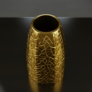 Florero de Metal Dorado Radiante Lleno de un Hermoso Ramo Floral Blanco, Pieza Decorativa Elegante y Moderna para el Hogar y Bodas - Product Image 3