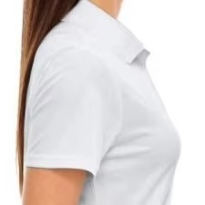 Camiseta Polo Blanca de Algodón para Mujer, Manga Corta, Color Sólido, Corte Regular Informal, Tejido Oxford Transpirable, Corte Regular, OEM - Product Image 4