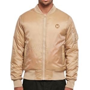 Chaqueta de béisbol Bomber de satén personalizada para hombre con diseño de servicio OEM Premium Stand High Street Style Ropa informal transpirable de secado rápido - Product Image 1