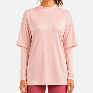 Nuevo Diseño, Ropa de Gimnasio en Oferta, Camiseta de Cuello Alto para Mujer, Talla Grande, Transpirable, para Verano, con Abertura para el Brazo, a la Moda - Product Image 3