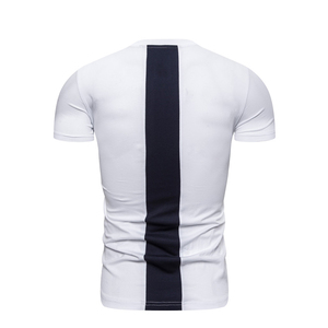 T-shirt de sport décontracté pour homme, coupe ajustée, col rond, manches courtes, couleur unie, 100 % coton tricoté 180 g, séchage rapide, personnalisable - Product Image 4