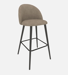 Elegant Modern Bar Chair Light Brown PU <b>Leather</b> Cushioned Seat Adjustable Counter Height with Metal Frame for Apartment Use - Product Image 1