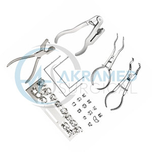 CE Certified Rubber Dam Instrument <b>Set</b> Ainsworth <b>Punch</b> Brewer Forceps Ivory Clamps Endodontic Dental Instruments Kit - Product Image 4