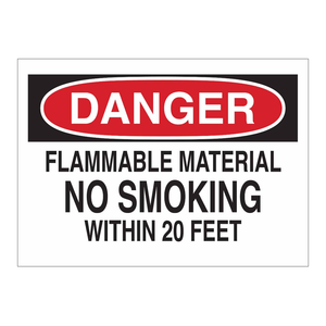 Panneau de signalisation interdiction de fumer pour matériaux inflammables Brady Danger, 7x10 pouces, pour zones de sécurité industrielle - Product Image 1