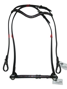 Bride de cheval en nylon enduite de PVC rouge réglable équipement équestre de fantaisie pour l'équitation brides de cheval en cuir imperméables - Product Image 5
