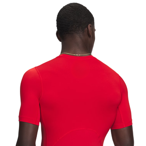 Camiseta de compresión para hombre al por mayor, cuello redondo, manga corta raglán curvada, ajuste muscular, secado rápido, capa base para correr y entrenar, OEM Pro - Product Image 4