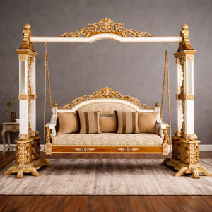 Columpio de lujo de madera tallada a mano estilo Indo-Occidental, columpio tradicional de palacio, columpios Onjhal, Australia - Product Image 1