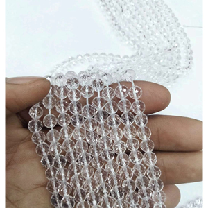 Perles de quartz clair naturel taillées en diamant, demi-brin, pour bijoux DIY, agate Mirani du Rajasthan, thème Amour - Product Image 1