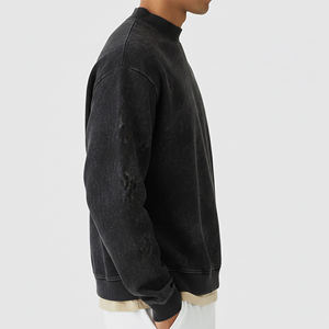 Sudaderas Personalizadas Vintage con Efecto Desgastado por el Sol, Lavado Ácido, 100% Algodón Francés, Tejido Sólido, Forradas, Cuello Redondo, para Hombre, Unisex - Product Image 3