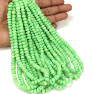 Hermosas cuentas de ópalo verde pistacho en forma de rondel, lisas, de 7-10 mm, cuentas de ópalo verde liso, cuentas de ópalo de calidad AAA. - Product Image 6