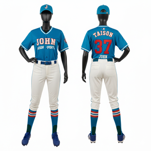 Uniforme de Béisbol Premium para Mujer, 180 GSM, Poliéster, Negro con Rayas Azules, Panel Personalizado con Bordado Tackle Twill - Product Image 4