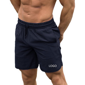 Shorts de sport décontractés pour homme, vert olive, à séchage rapide, taille élastique, avec poches et logo personnalisé sur le bas du bas. - Product Image 5
