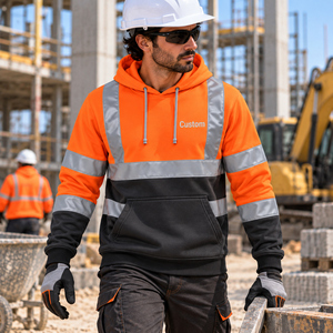 Sweat-shirt de travail réfléchissant haute visibilité pour hommes, idéal pour les travaux de construction et routiers - Product Image 3