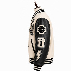 Chaqueta Varsity de Invierno para Hombre, Personalizada por Shamsher Sports EM ODM, con Mangas de Cuero Premium y Bordado Chenille, Marca Privada - Product Image 2
