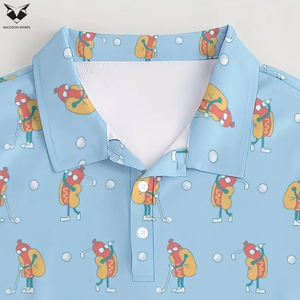 Chemise de golf pour homme avec impression graphique par sublimation, vêtements décontractés à manches courtes, coupe régulière, polos imprimés pour homme pour l'été - Product Image 5