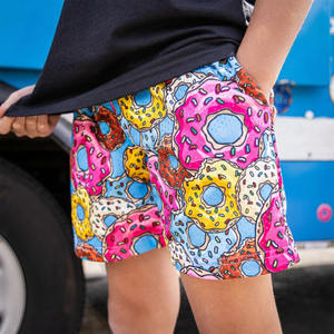 Pantalones Cortos de Lona para Niños con Estampado Personalizado, de Cintura Alta con Cordón, Diseño Sólido, Transpirables, de Secado Rápido, de Poliéster y Algodón - Product Image 6