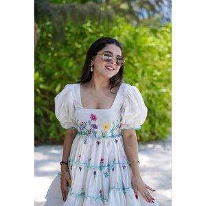 GEORGETTE ATRACTIVA CON TRABAJO ESTAMPADO LISTO PARA LLEVAR ONE PEICE BLANCO - Product Image 4