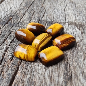 AAA Tiger Eye Rectangle Cabochon Flat <b>Back</b> Gemstone Polished Yellow Mineral Stones For Jewelry Making - Product Image 1