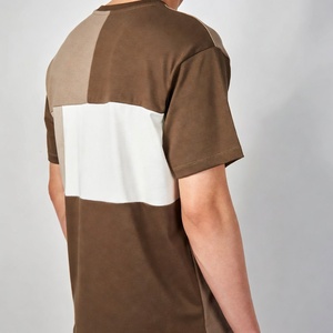 T-shirt Premium pour Homme à Manches Courtes, Col Rond, Coupe Classique, Tricoté, Blanc et Marron, Design Uni, Chemise Uniforme - Product Image 6