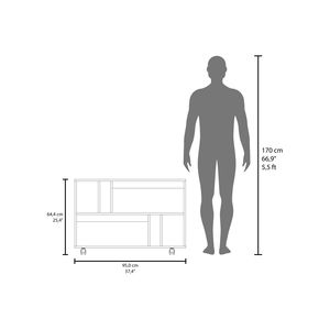 โต๊ะคอนโซลกว้าง 37.4 นิ้ว พร้อมชั้นวาง 6 ชั้นและล้อเลื่อนสำหรับทางเข้าบ้านหรือห้องนั่งเล่น ดีไซน์สวยงาม - Product Image 4