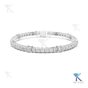 3.00 MM Round and 3.50 MM Princess Cut Diamond Tennis <b>Bracelet</b> 14K 18K <b>Solid</b> Gold Fine Women Luxury Jewelry Manufacturer - Product Image 3