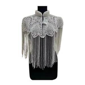 Chaqueta Capa de Lujo 2026 con Diseño Chevron Bordado y Cuentas, 100% Algodón de Malla para Mujer, Moda al por Mayor para Exportación - Product Image 1