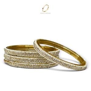 Bracelets en verre plaqués or de luxe pour femmes, bijoux en perles cachemiriennes, pour les mariages, prix de gros - Product Image 1