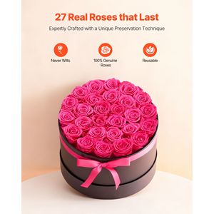 Fiori Eterni: 27 Rose Fresche Conservate in Bouquet Immortale, Confezione Regalo per Compleanno, Consegna per Donne, Accesso Istantaneo Prime - Product Image 2