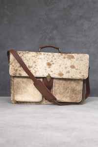 Maletín para Portátil de Cuero Genuino con Pelo de Vaca, Estilo Vintage, Bolso de Mensajero para Negocios, Portátil, para Oficina y Trabajo, LPBH-0010 - Product Image 3