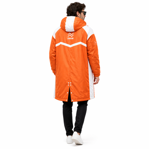 Parka professionnelle unisexe pour équipe de natation, imperméable, à capuche, longue, doublure en sherpa, polyester, toutes saisons, entraînement au bord de la piscine, extérieur - Product Image 5