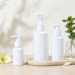 White PET Sloped-Shoulder <b>Dispenser</b> <b>Bottle</b> (50-500ml) with Lotion <b>Pump</b> -Plastic Container for Shampoo and Body Wash - Product Image 5