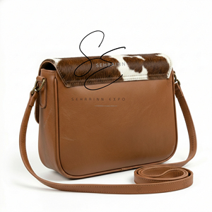 Genuine Leather Hair-On Hide Messenger Bag <b>Laptop</b> Crossbody Bag Vintage Leather Shoulder Bag Satchel Men & Women Office Work Bag - Product Image 5