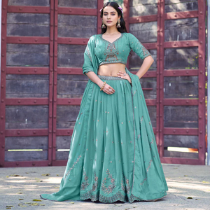 Women Heavy Embroidered Bridal Lehenga Choli Dupatta Designer Wedding Party Wear Indian Traditional Lehenga Set Quick Dry - Product Image 1