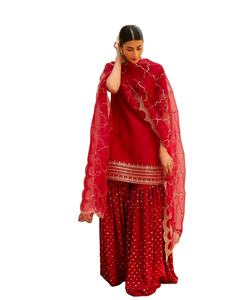 Anniversary Days Special Wear Wholesale Indian Ethnic Desi Girls Georgette <b>Top</b> Plazo Three Piece Set Collection 2024 - Product Image 1